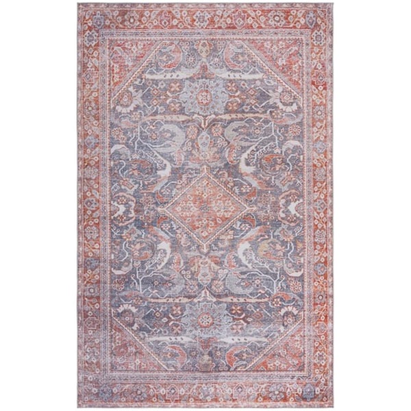 Safavieh 3 x 5 ft. Tucson Collection Rectangle Power Loomed Rug Grey & Rust TSN125F-3 - main